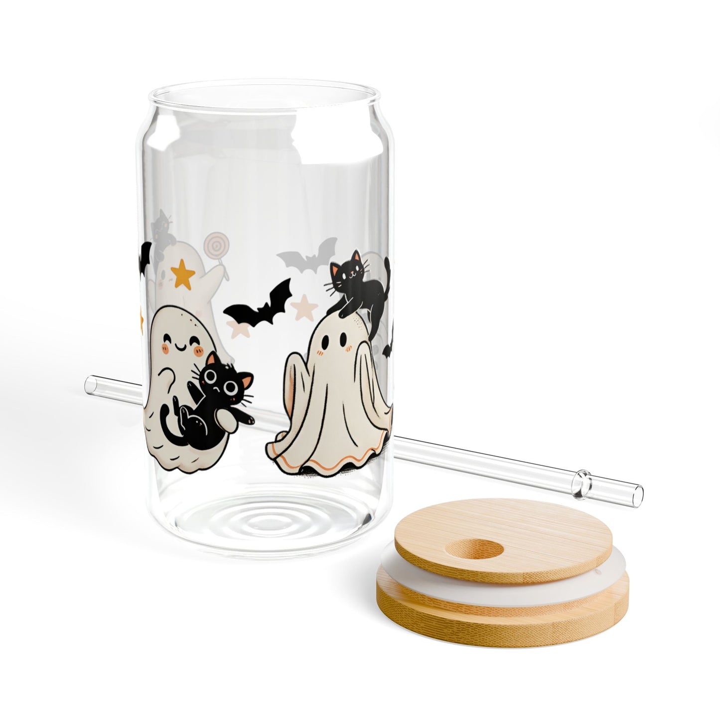 Cute Ghosts & Black Cats – Libbey Glass Can