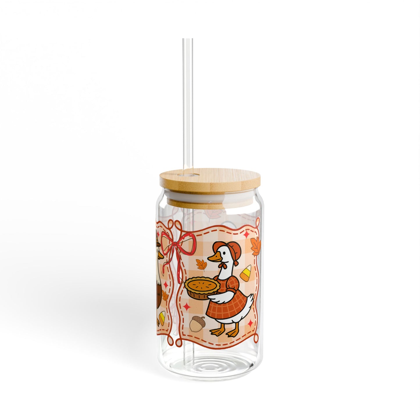 Fall ducks glass can