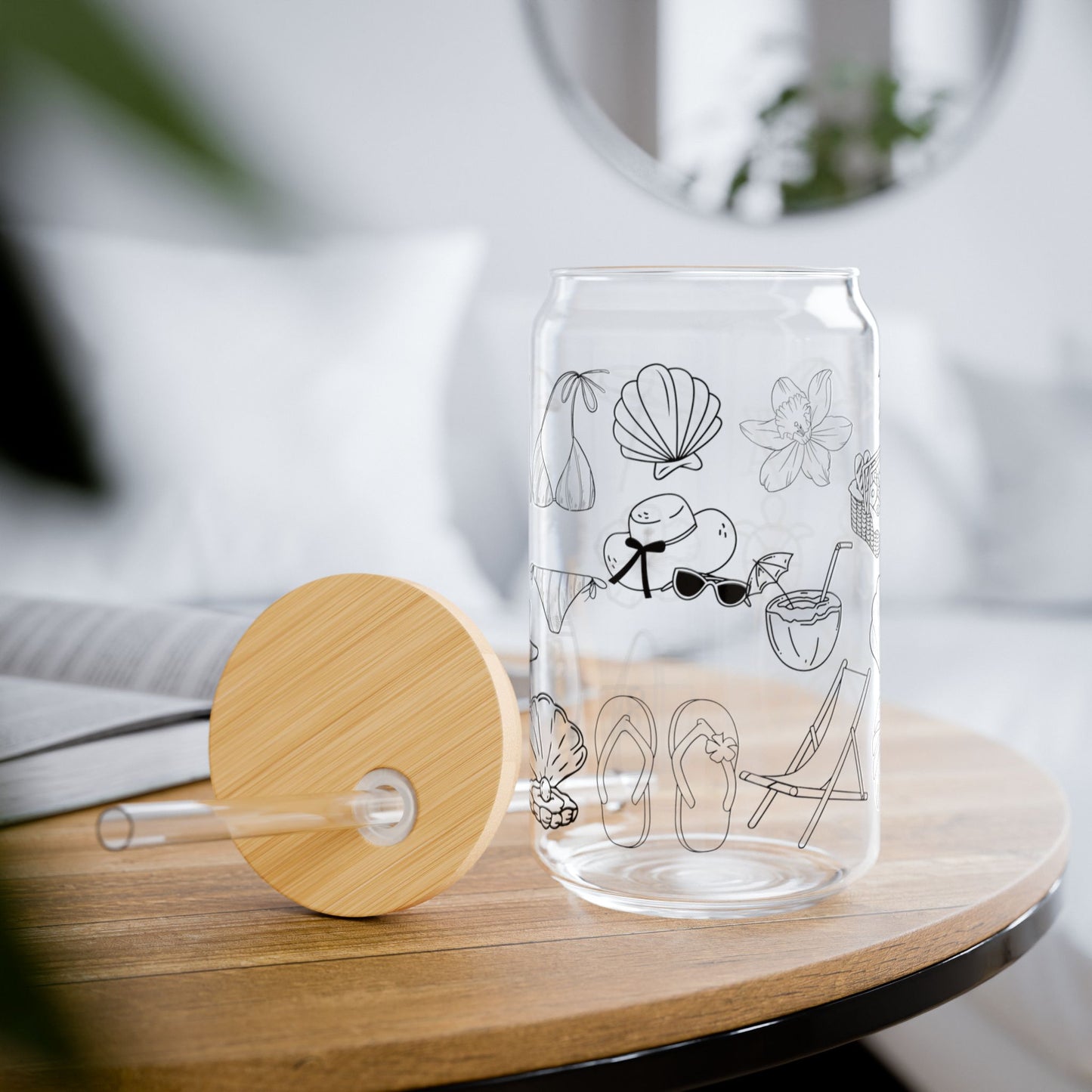 Summer Beach Sipper Glass, 16oz - Beach Essentials