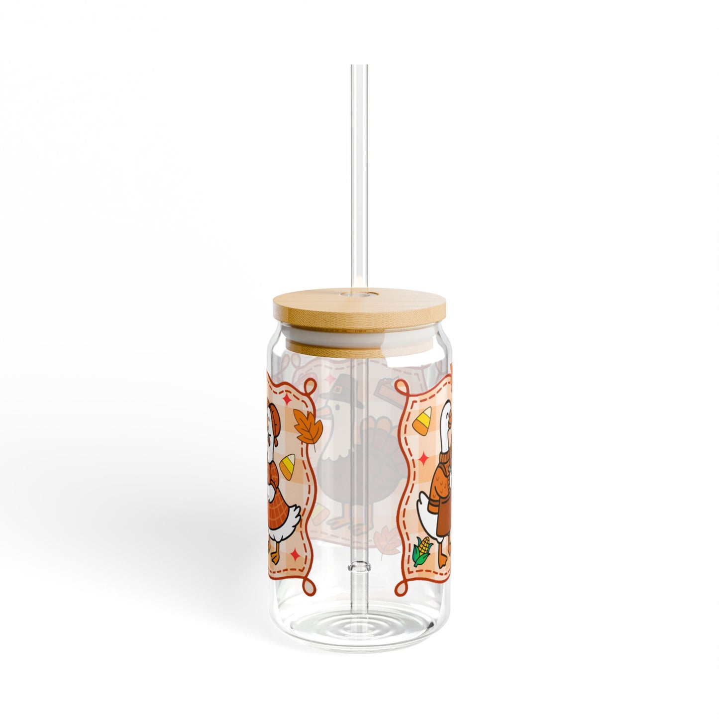 Fall ducks glass can