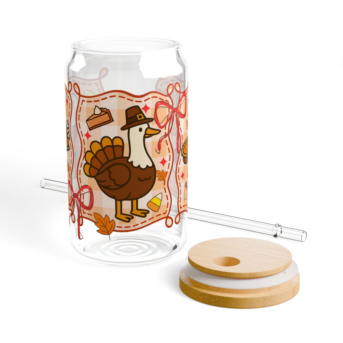 Fall ducks glass can