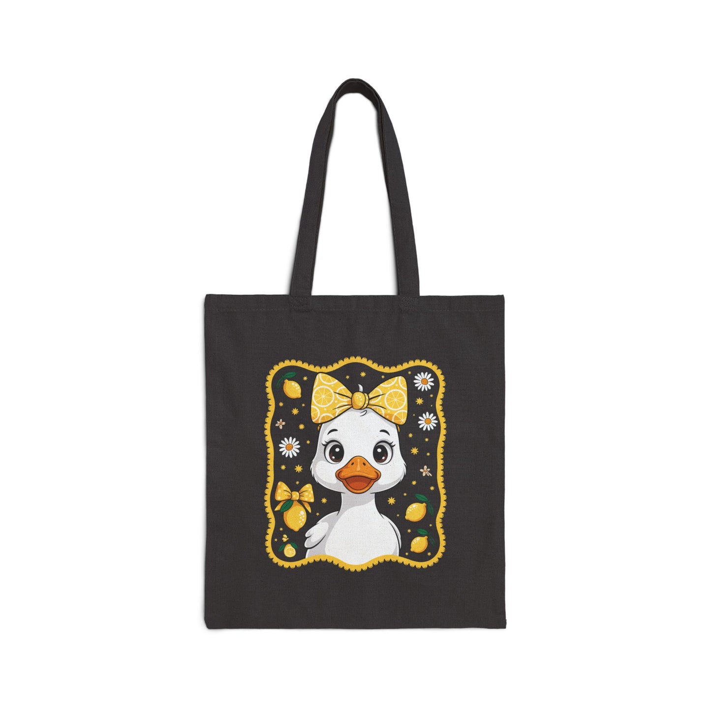 Cute Duck Themed Cotton Canvas Tote Bag