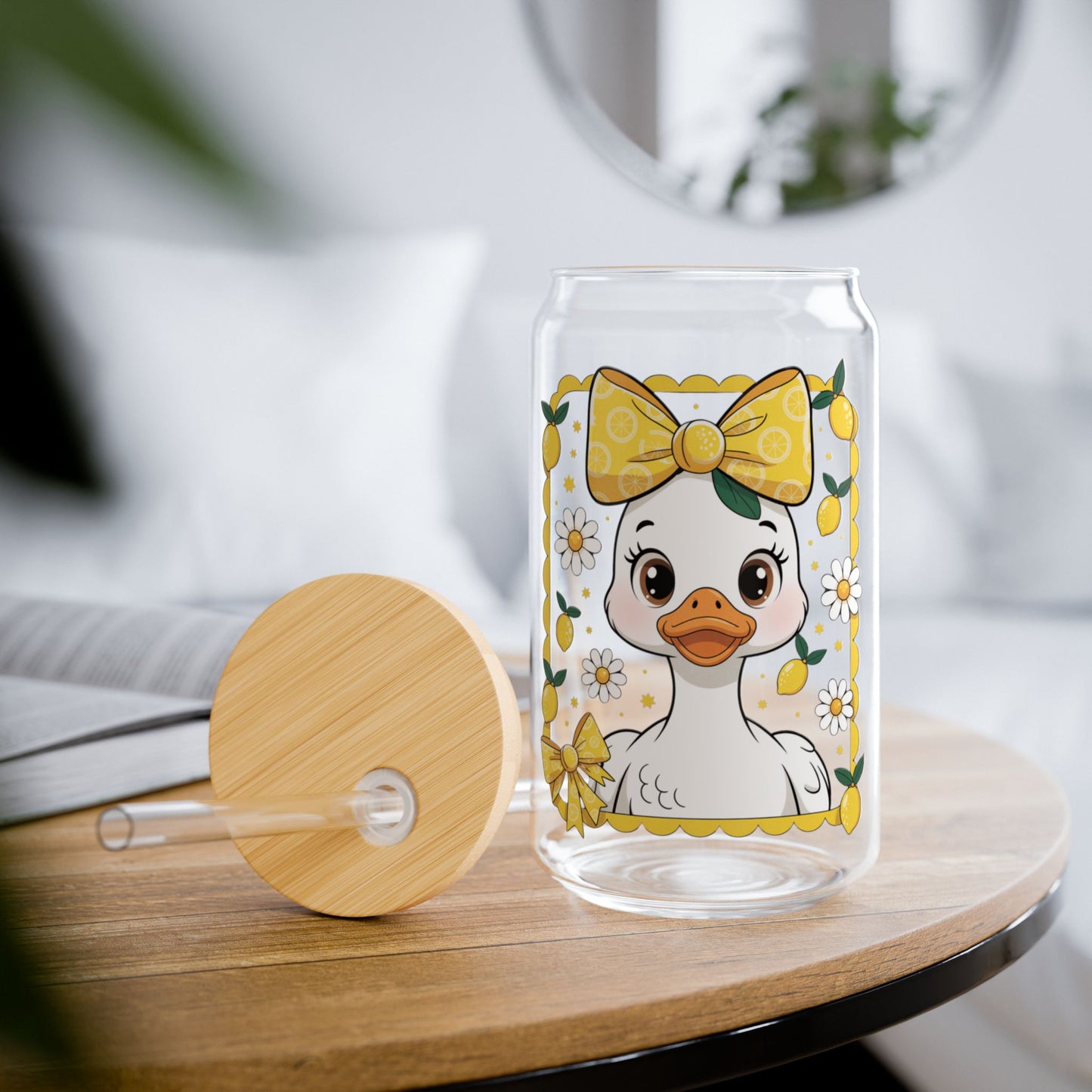 Lemonade Sipper Glass,goose lovers , Easy Peasy Lemon Squeezy Drinkware, Summer Party Mug, Kitchen Decor, Gift for Citrus Lovers