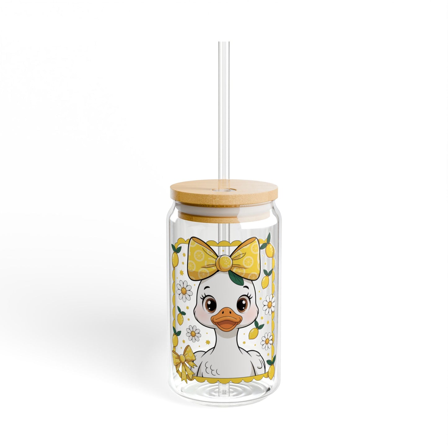 Lemonade Sipper Glass,goose lovers , Easy Peasy Lemon Squeezy Drinkware, Summer Party Mug, Kitchen Decor, Gift for Citrus Lovers