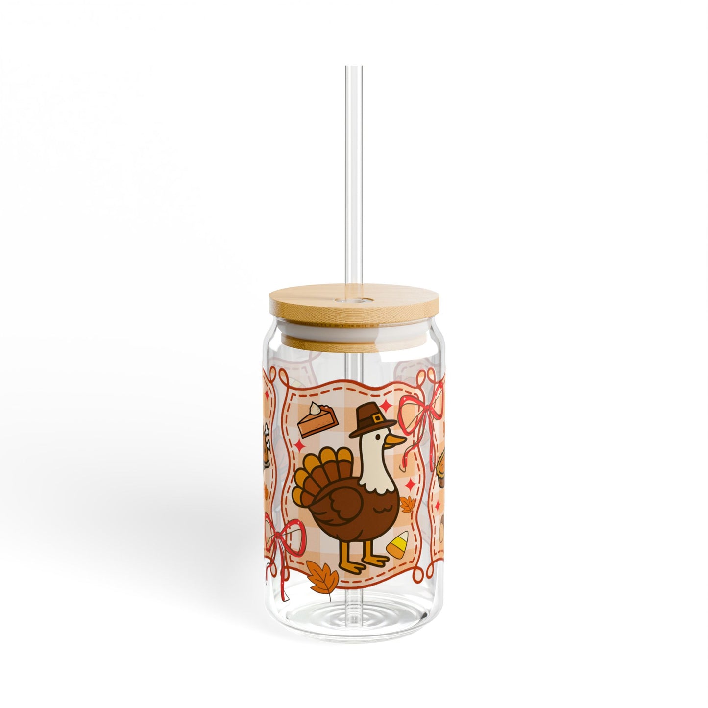 Fall ducks glass can