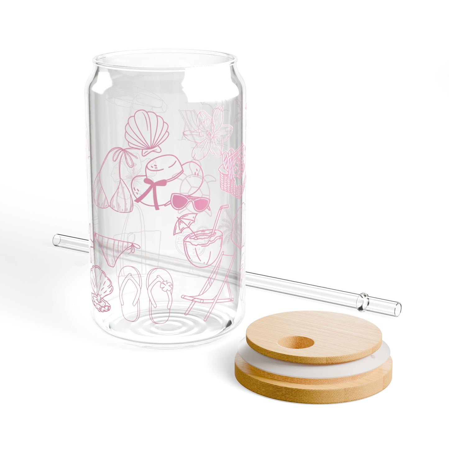 Summer Beach Sipper Glass, 16oz
