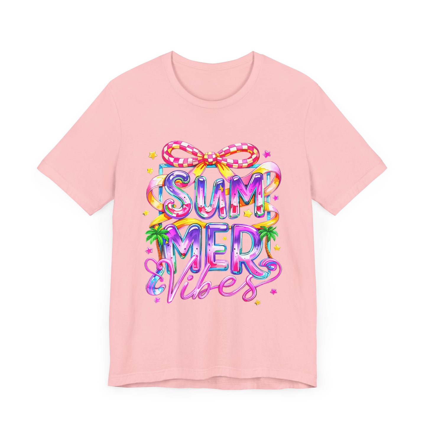 Colorful Summer Vibes Tee - Perfect for Beach Days, Casual Outings, Festivals, Gifts, and Celebrations