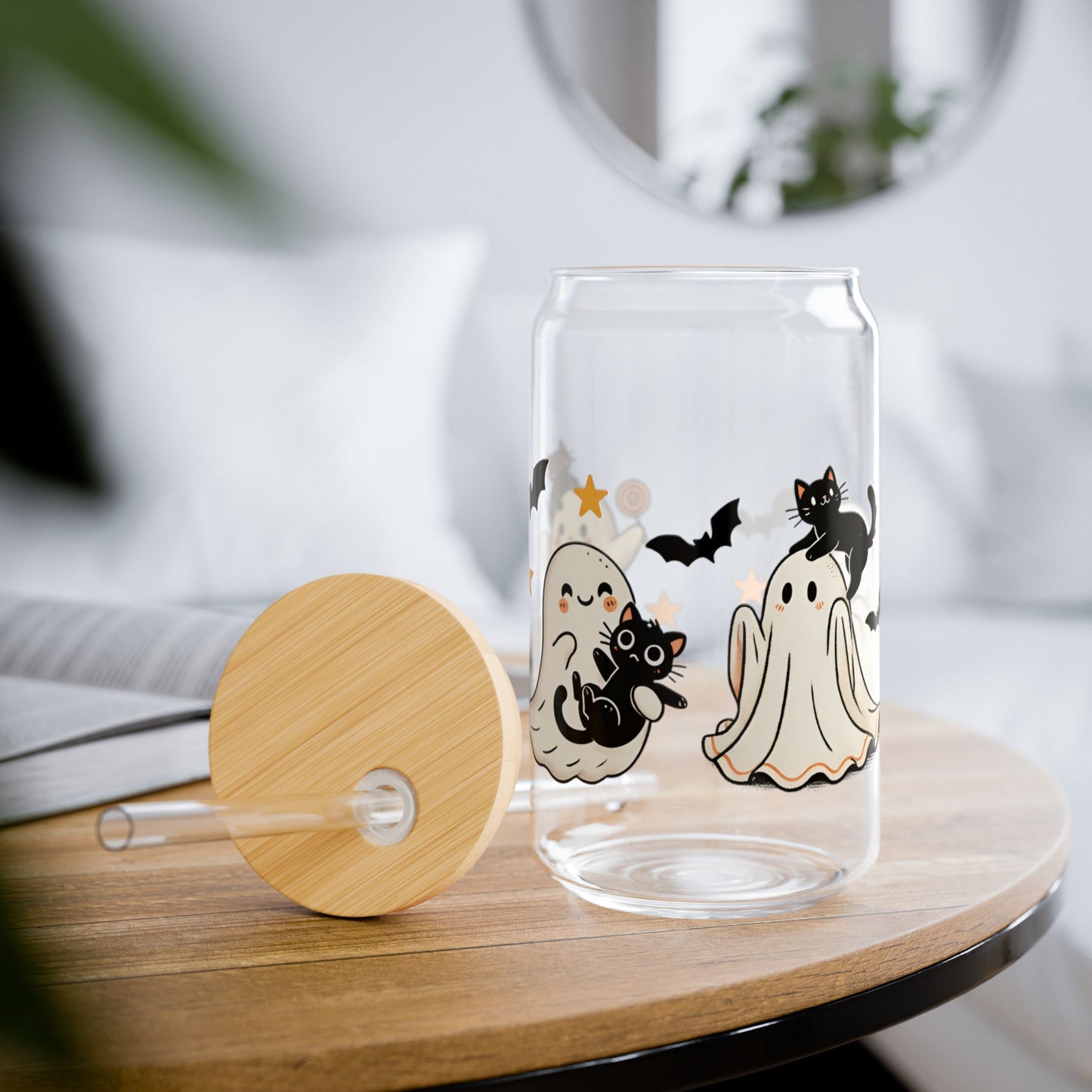 Cute Ghosts & Black Cats – Libbey Glass Can