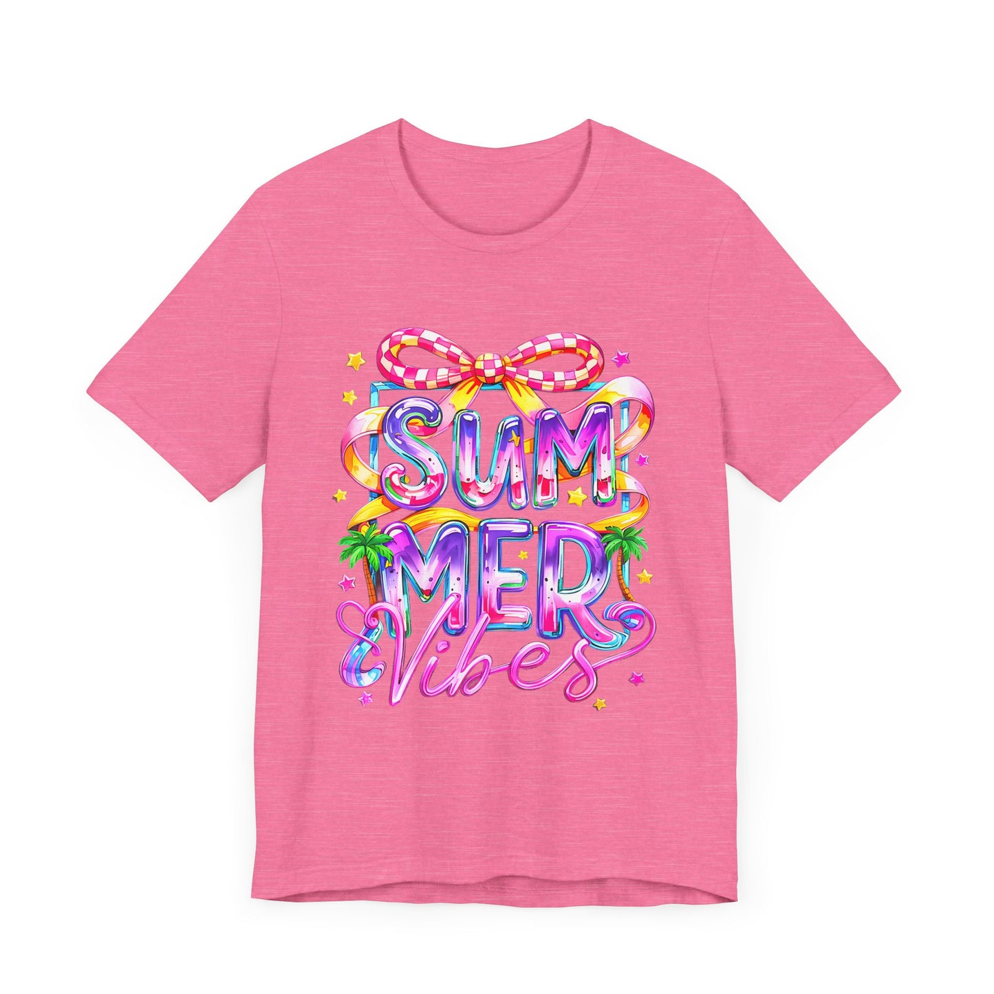 Colorful Summer Vibes Tee - Perfect for Beach Days, Casual Outings, Festivals, Gifts, and Celebrations