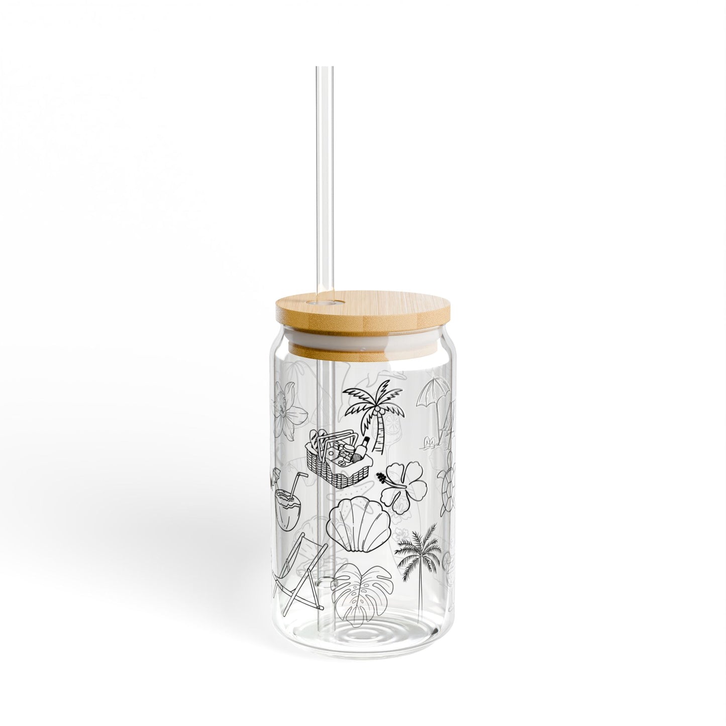 Summer Beach Sipper Glass, 16oz - Beach Essentials