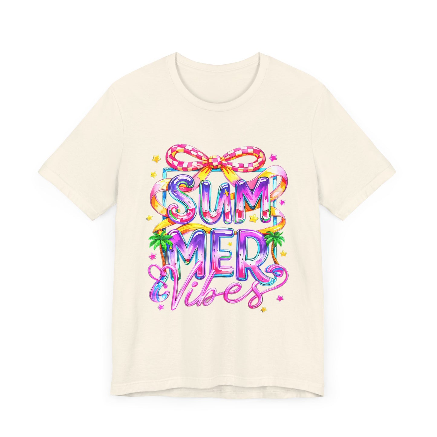 Colorful Summer Vibes Tee - Perfect for Beach Days, Casual Outings, Festivals, Gifts, and Celebrations