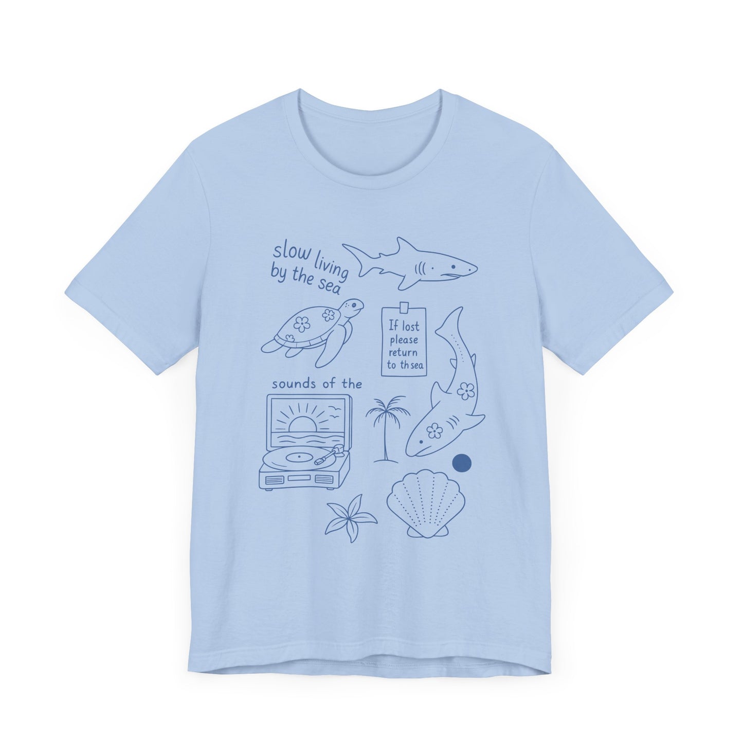 Slow living by the sea ,summer shirt