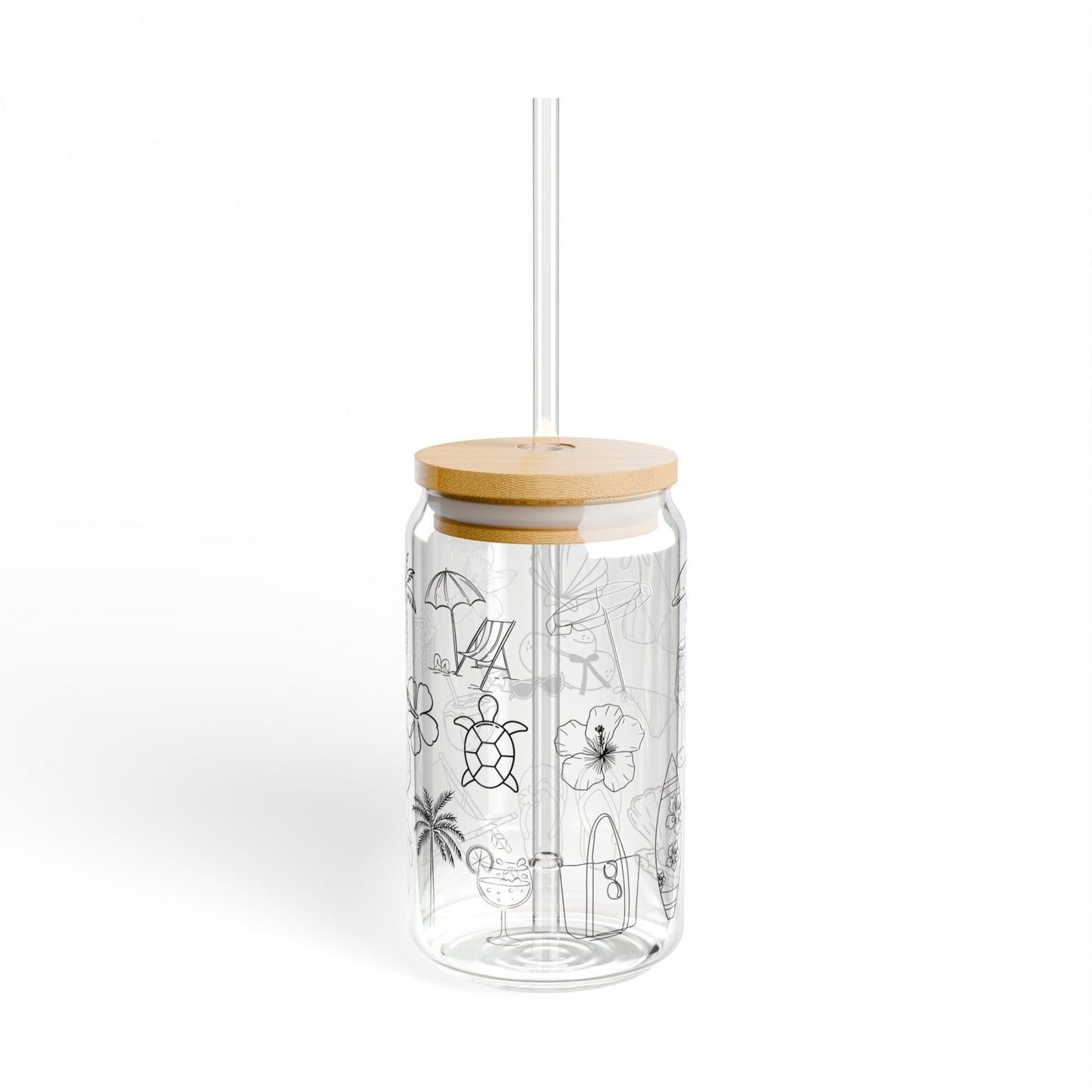 Summer Beach Sipper Glass, 16oz - Beach Essentials