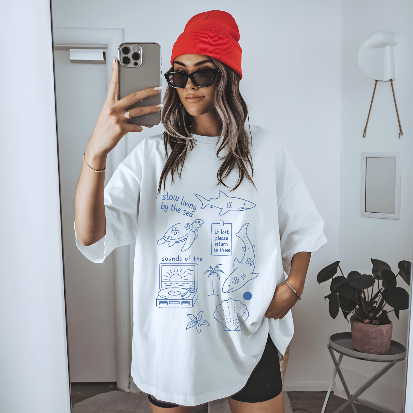 Slow living by the sea ,summer shirt