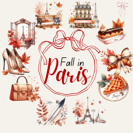 Fall in Paris - 60 Girly Autumn Cliparts | Parisian Fall Aesthetic | Cozy Chic French Illustrations