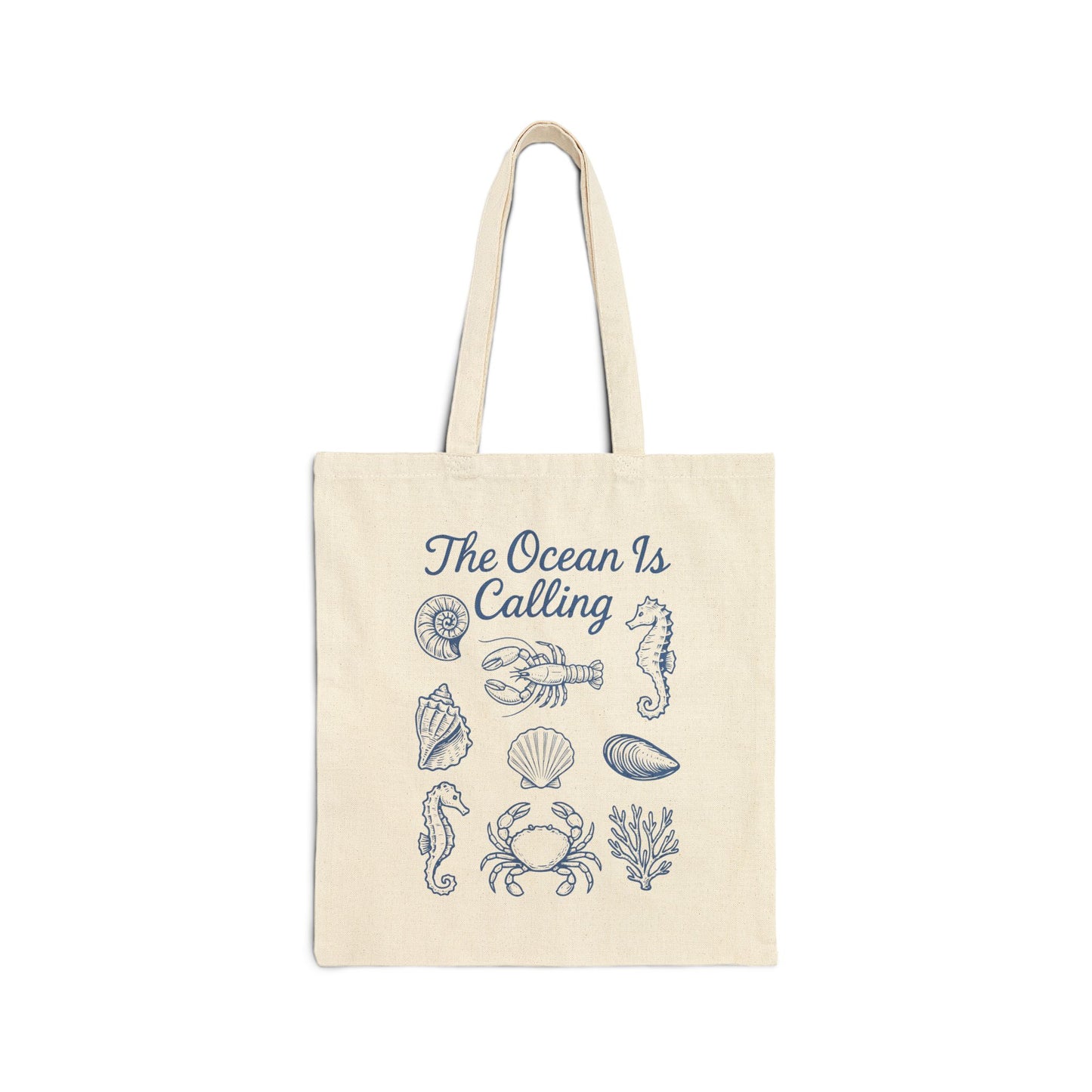 Canvas Tote Bag - Coastal Beach Summer Undersea Design