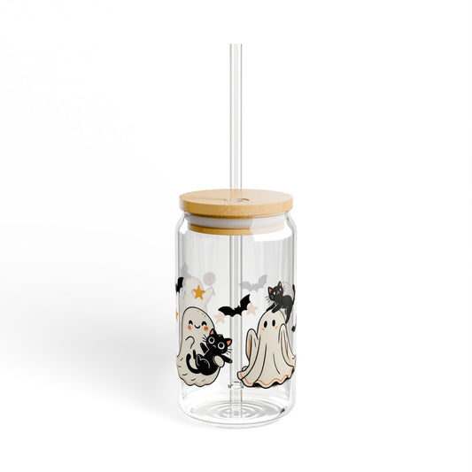 Cute Ghosts & Black Cats – Libbey Glass Can 