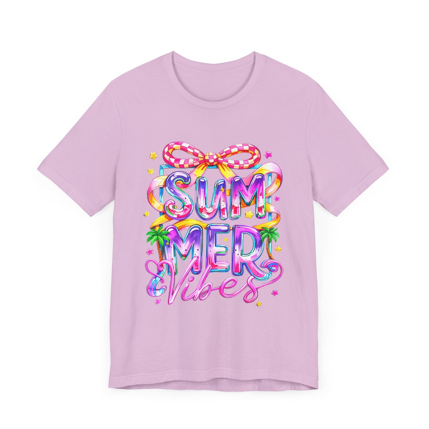 Colorful Summer Vibes Tee - Perfect for Beach Days, Casual Outings, Festivals, Gifts, and Celebrations