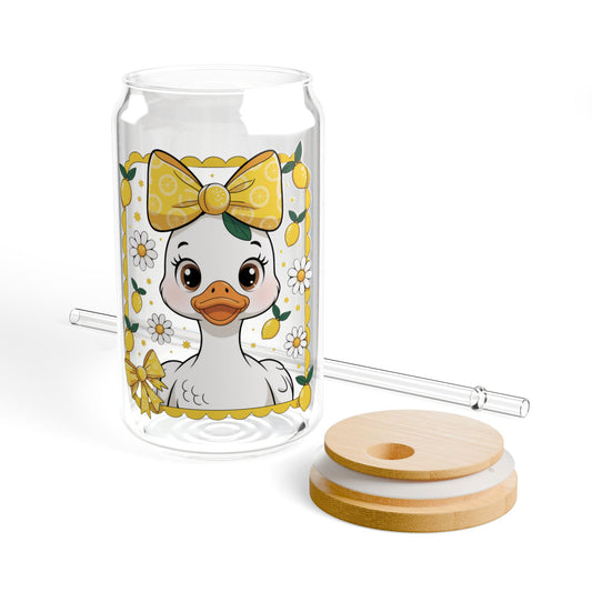 Lemonade Sipper Glass,goose lovers , Easy Peasy Lemon Squeezy Drinkware, Summer Party Mug, Kitchen Decor, Gift for Citrus Lovers