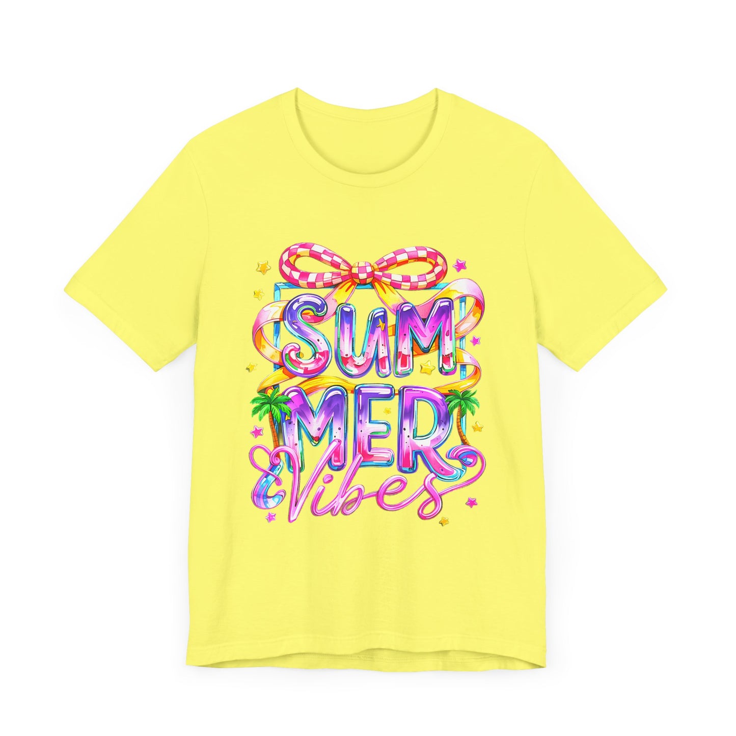 Colorful Summer Vibes Tee - Perfect for Beach Days, Casual Outings, Festivals, Gifts, and Celebrations