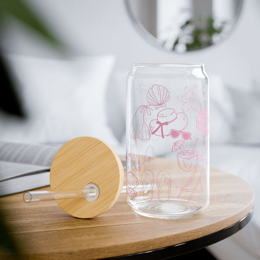 Summer Beach Sipper Glass, 16oz