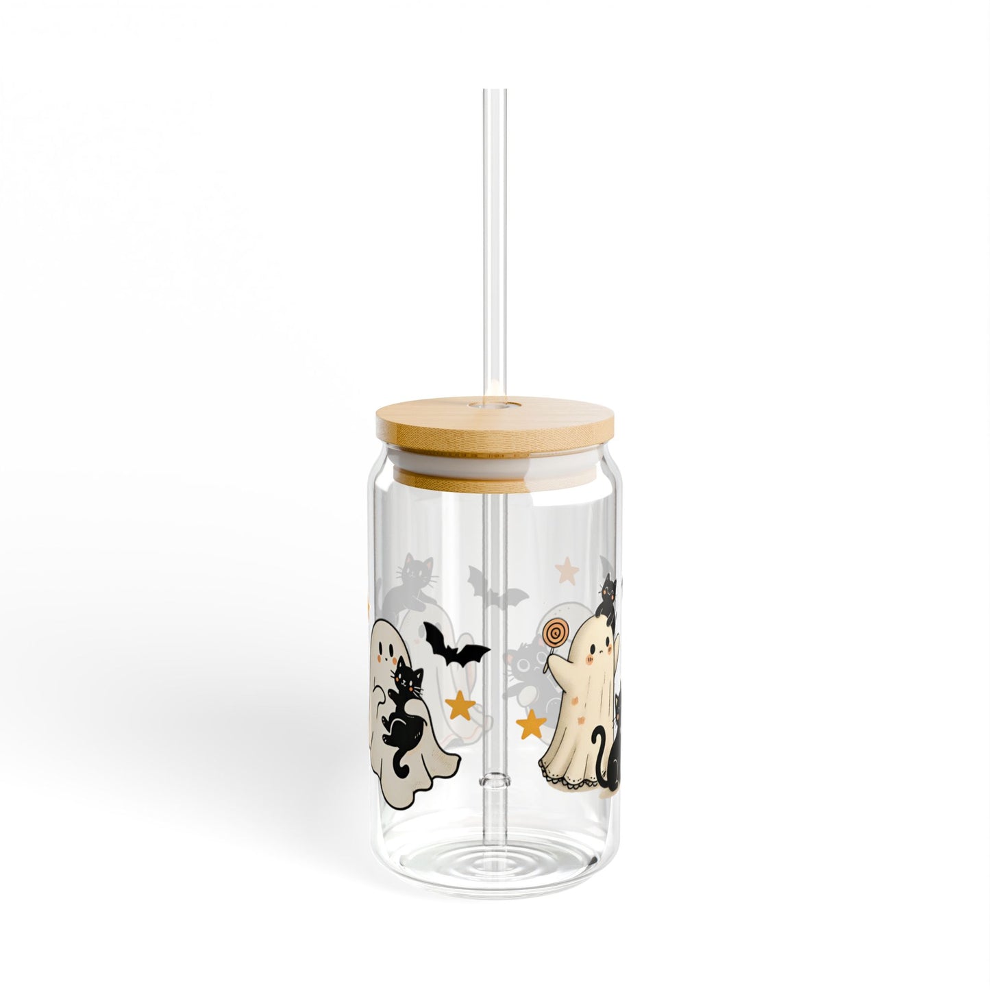 Cute Ghosts & Black Cats – Libbey Glass Can 