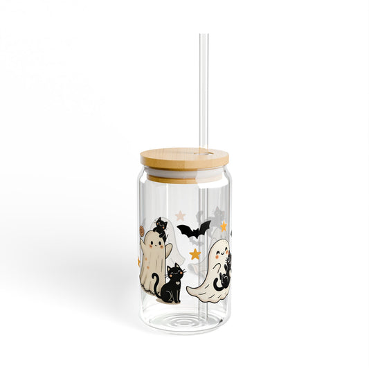Cute Ghosts & Black Cats – Libbey Glass Can 