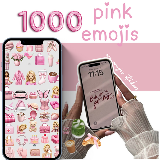 1000 girly pink emojis