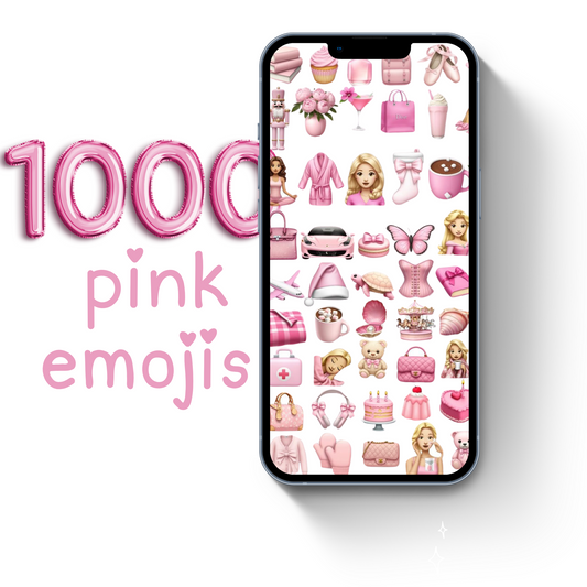 1000 girly pink emojis