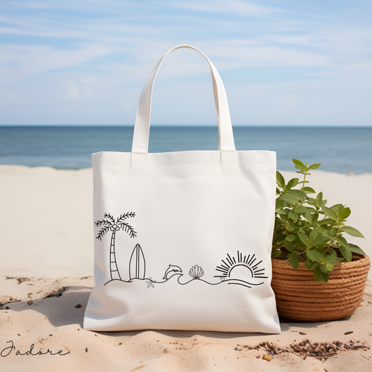 Minimalist Beach Tote Bag
